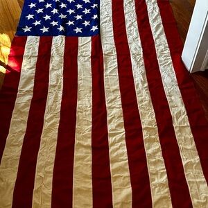 American Flag Decorative Fabric Banner - Red, White & Blue